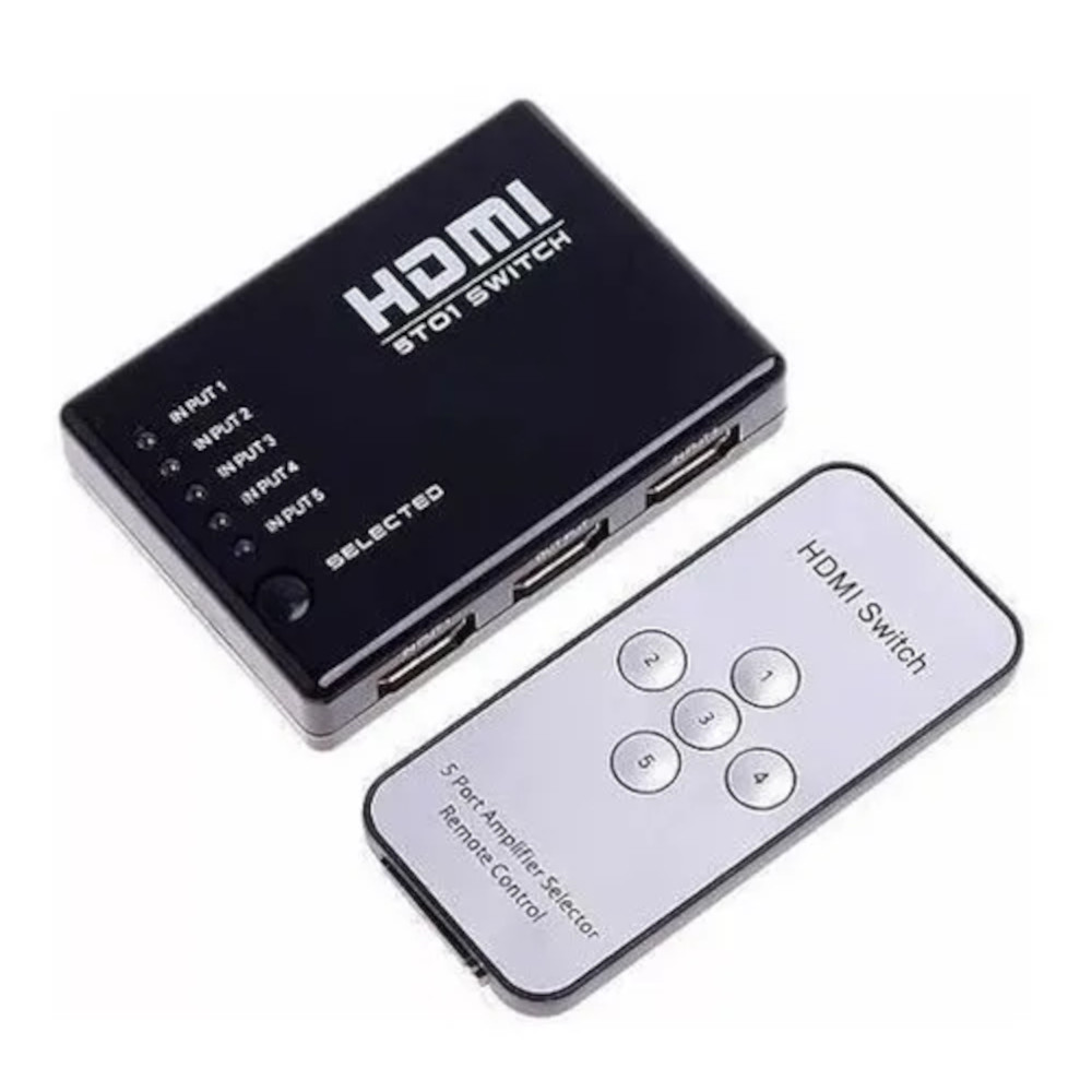 Switch HDMI 1x5 (c/ controle remoto)