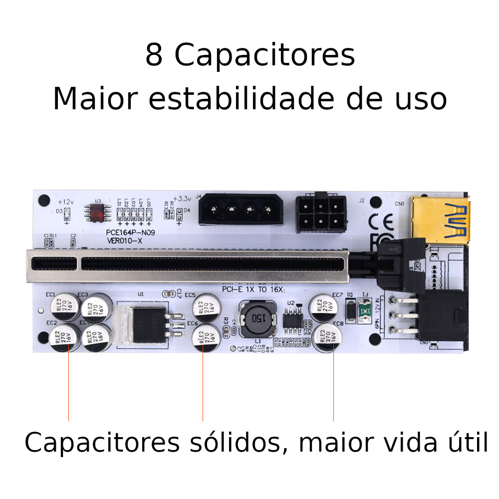 Placa Riser 010X Plus Pci-e Usb 3.0